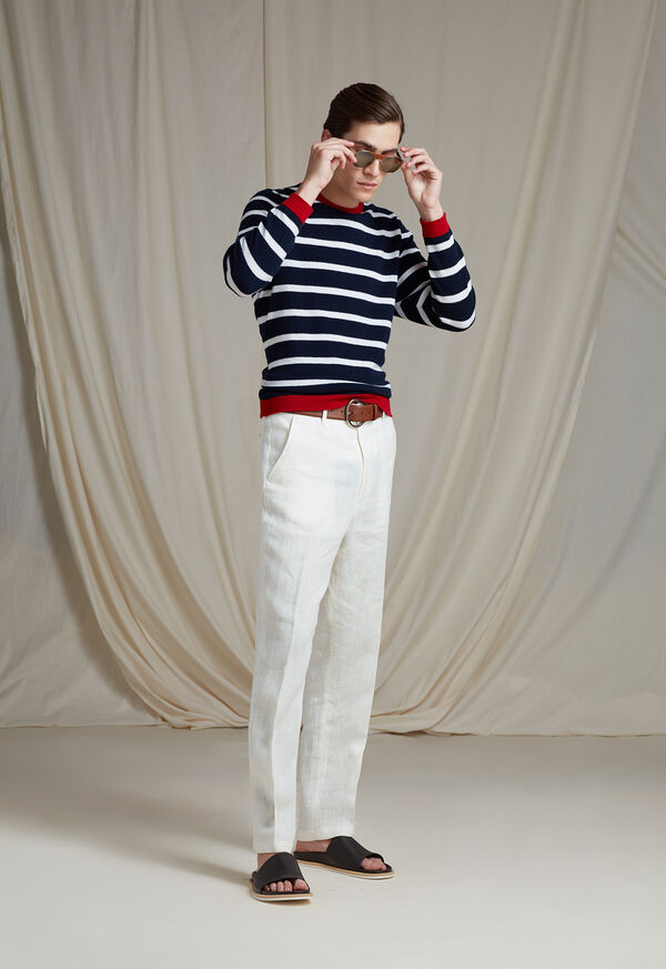 Paul Stuart Navy Stripe Sweater Look, image 1